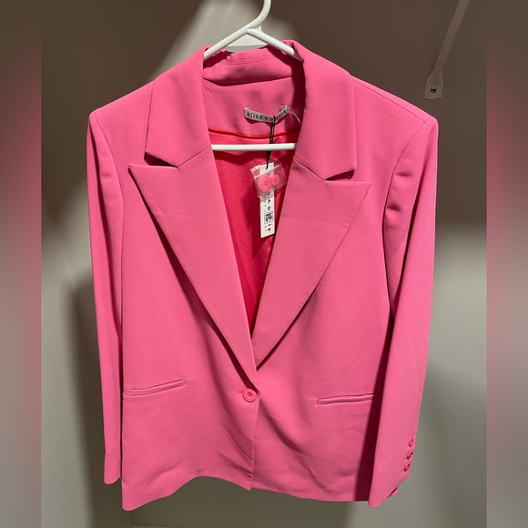 New Alice and Olivia French Rose Pink Denny Notch Collar Blazer Size 8 NWT - Picture 7 of 8